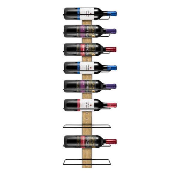 Sorbus Wall Mounted Wine Rack for 9 Wine Bottles - Wood Wine Rack Wall Mounted for Wine Bottles, Liquor, Champagne - Decorative Wood Wine Racks for Home Bar, Kitchen, Dining Room Wall Wine Bottle