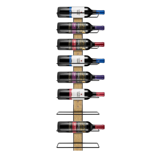 Sorbus Wall Mounted Wine Rack for 9 Wine Bottles - Wood Wine Rack Wall Mounted for Wine Bottles, Liquor, Champagne - Decorative Wood Wine Racks for Home Bar, Kitchen, Dining Room Wall Wine Bottle
