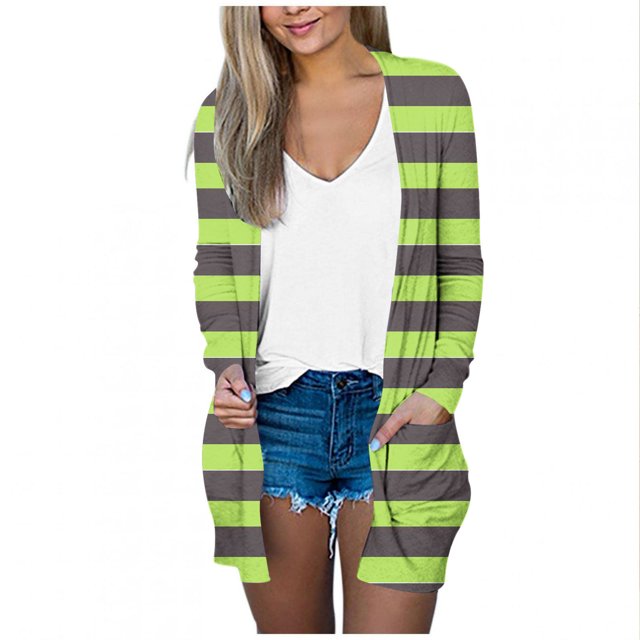 Pisexur Veste pour Femmes, Cardigans à devant Ouvert, Manteaux Trench, Vestes d'Automne, Mode Féminine Décontractée, Chemise Imprimée à Manches Longues, Cardigan