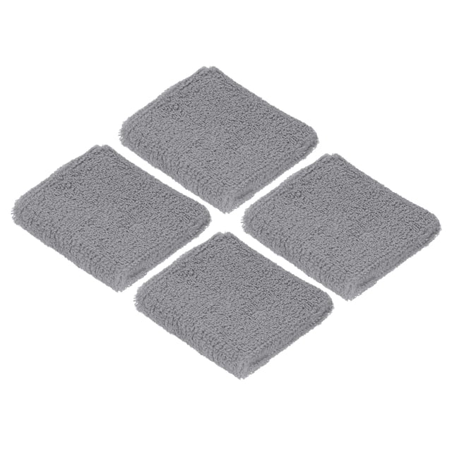 Unique Bargains Bracelets de Sport 8x8 cm en Éponge Absorbants, Bande Anti-Transpiration Athlétique, Gris, Lot de 4