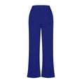 thumbnail image 5 of Timegard Wide Leg Pants for Women High Waist Side Split Loose Comfy Lounge Pants Fall Winter Solid Color, 5 of 5