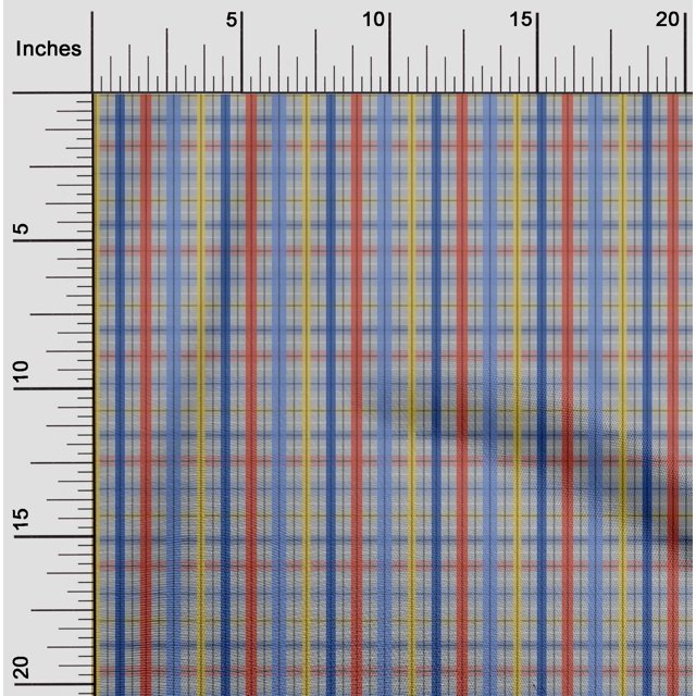 oneOone Georgette Viscose Fabric Madras Check Print Fabric By Yard 42 Inch Wide