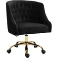 thumbnail image 1 of Meridian Furniture Arden Chaise de Bureau Pivotante Réglable en Velours Noir et Or, 1 of 6