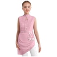 thumbnail image 1 of Oyolan Robe de Patinage Artistique Brillante pour Filles, Robe de Danse Lyrique, Justaucorps de Ballet à Jupe Froncée pour Compétition, Rose, 12, 1 of 4