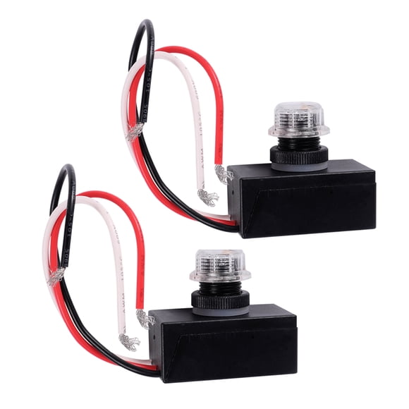 SHISUYAN 2pcs 120V Outdoor Hard Wired Post Eye Light Control with Photocell Dusk to Dawn Light Sensor for Outdoor Lighting Black Random Style