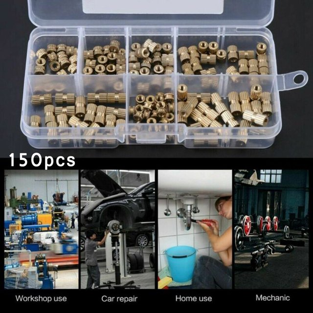 150pcs/Set M3 Brass Threaded Heat Insert Plastic 3D Printing Metal Nut Supplies