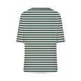 thumbnail image 5 of Penkiiy T-Shirts à Manches Courtes à Blocs de Couleur Rayés pour Femmes, Col Rond, Décontractés, Amples, Chandails à Enfiler, Hauts d'Été, Tee-Shirt 3TG Vert, 5 of 5