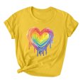 thumbnail image 1 of RKSTN Chemise de Fierté pour Femmes LGBT Coupe Ample Décontractée Tops Égalité Inspirante Été Mignon Cœur Imprimé Manches Courtes Col Rond Chemise de Fierté, 1 of 3
