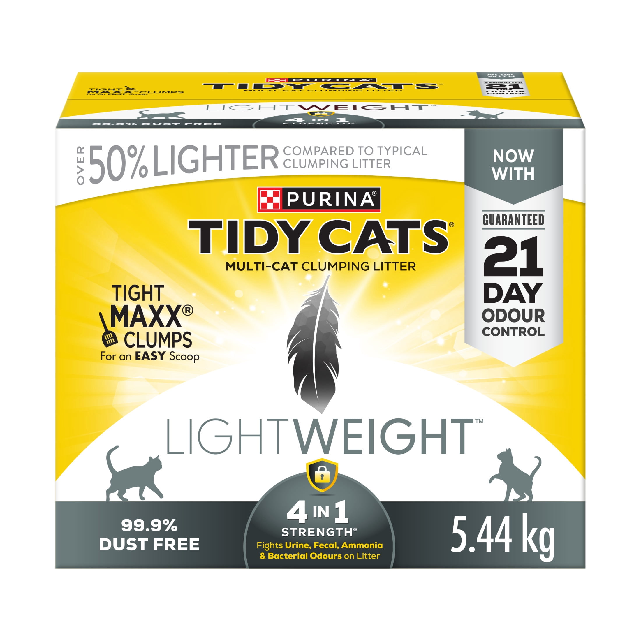 Purina Tidy Cats LightWeight 4-in-1 Strength Multi-Cat, Clumping Litter 5.44 kg