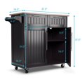 thumbnail image 2 of Costway Rolling Kitchen Cart Island Heavy Duty Storage Trolley Cabinet Utility, 2 of 10