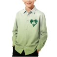 thumbnail image 1 of RXMEKW Chemise à Manches Longues Imprimée de la Saint-Patrick pour Garçons avec Col Rabattu, 95 % Coton 5 % Élasthanne, Vert, 1 of 7