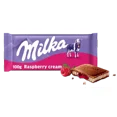 thumbnail image 5 of Milka Alpine Milk Chocolate Raspberry Creme Filled Chocolate Bar, 100 g, 5 of 5