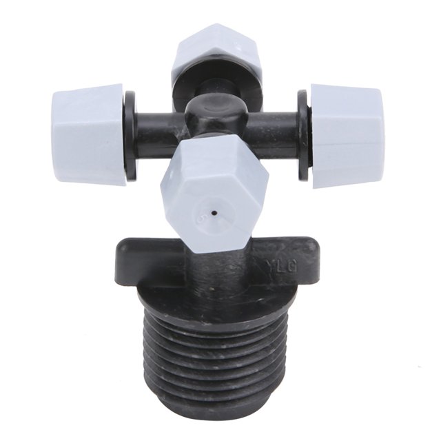 10 Pcs Arroseurs Micro Pulvérisation à 4 Prises, Filetage Mâle 1/2 Pouces Buses de Brume d'Irrigation de Jardin pour Refroidissement de Serre Atomisation