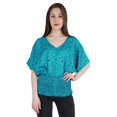 thumbnail image 1 of Moomaya Hauts Chauve-Souris Imprimés pour Femmes Col en V Blouse d'Été Décontractée Tunique Mode, 1 of 7