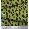 thumbnail image 2 of Soimoi Tissu en Rayonne Vert Peau d'Insecte Artistique & Léopard Imprimé 1 Yard 56 Pouces de Large, 2 of 3