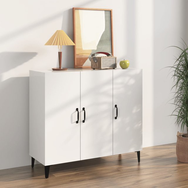vidaXL Sideboard High Gloss White 90x34x80 cm Engineered Wood