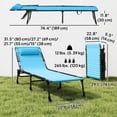 thumbnail image 3 of Outsunny Chaise Longue Pliante d'Extérieur, Chaise Longue Réglable à 4 Niveaux avec Appuie-Tête, Chaise de Bronzage Lit de Plage, Lit de Camp Inclinable pour le Camping, la Randonnée, la Cour Arrière, Bleu Ciel, 3 of 10