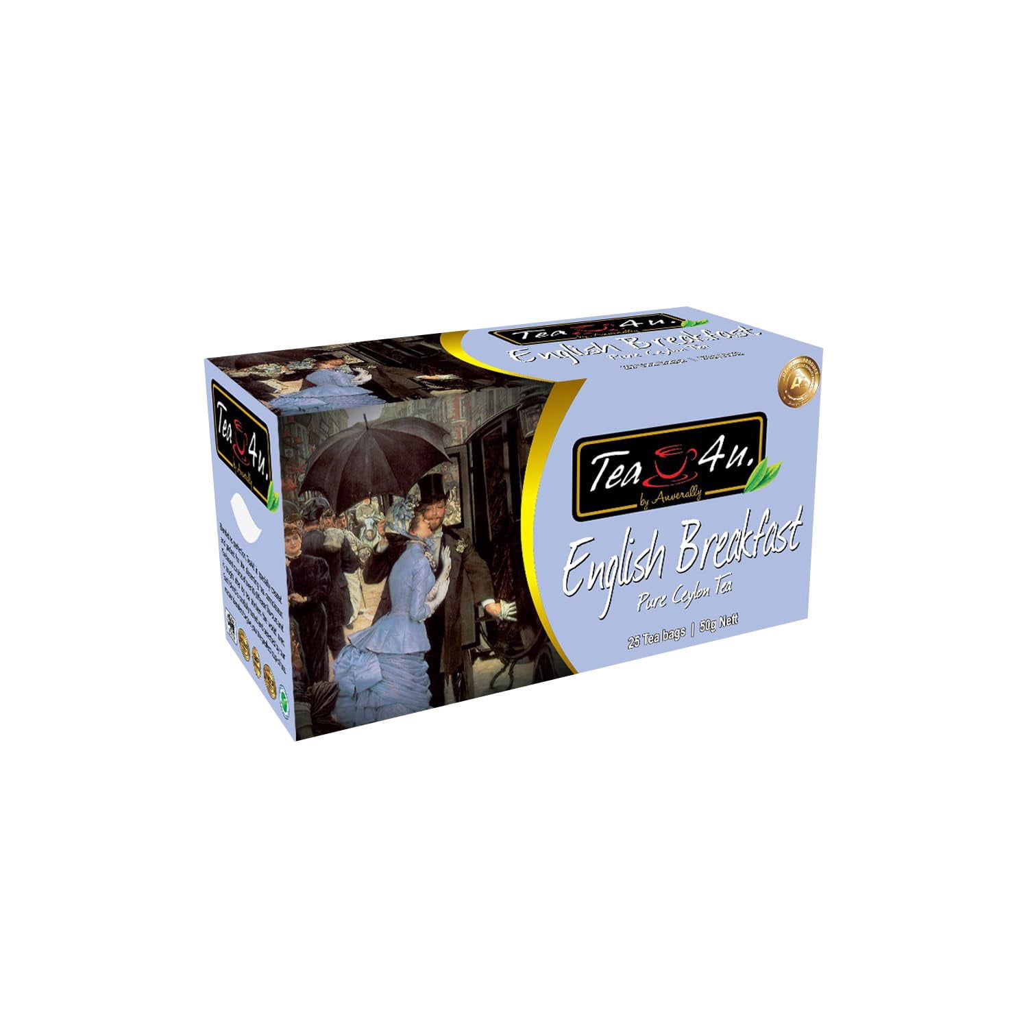 Tea4U English Breakfast Black Tea 25 Tea Bags - 50g/1.7oz