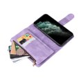 thumbnail image 4 of Case for iPhone 11 Pro Max Cover Zipper Pocket Wallet Case Magnetic Protective - Purple, 4 of 5