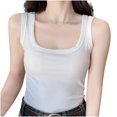 thumbnail image 1 of SwiftWear Débardeur Côtelé de Base pour Femmes en Coton à Col Rond, Gainant, Décontracté, 1 of 4