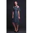 thumbnail image 2 of Bimba Robe Tunique à Épaules Dénudées pour Femme, Imprimée Damassée, Col Rond, Coupe Droite, Fête - Moyen, 2 of 6