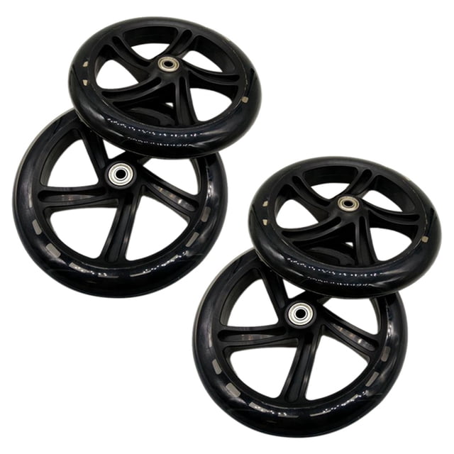 4 Pcs Roue de Scooter 200 mm Matériau PU Épaisseur de Roulement 30 mm ABEC-7 Accessoires de Scooter, Noir Transparent