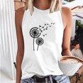 thumbnail image 2 of PVCS Women Dandelions Print Tank Fit O-Neck Sleeveless Block Shirts Tunic Tee Tops, 2 of 9