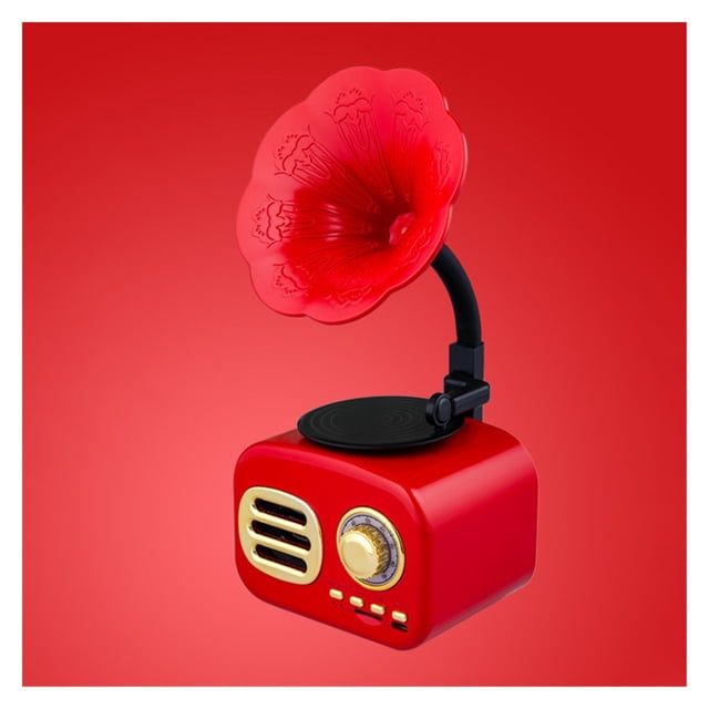 Retro Bluetooth Speaker Portable Mini Wireless Gramophone Speaker with TF Slot Portable GK99 ,Easy to Install