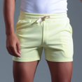 thumbnail image 4 of AherBiu Plus Size Mens Gym Shorts Cotton Drawstring Elastic Waisted Shorts with Pockets Summer Athletic Workout Shorts, 4 of 8