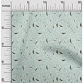thumbnail image 2 of oneOone Viscose Jersey Light Blue Fabric Line Drawing Leaf Sewing Material Print Fabric By The Yard 60 Inch Wide, 2 of 4