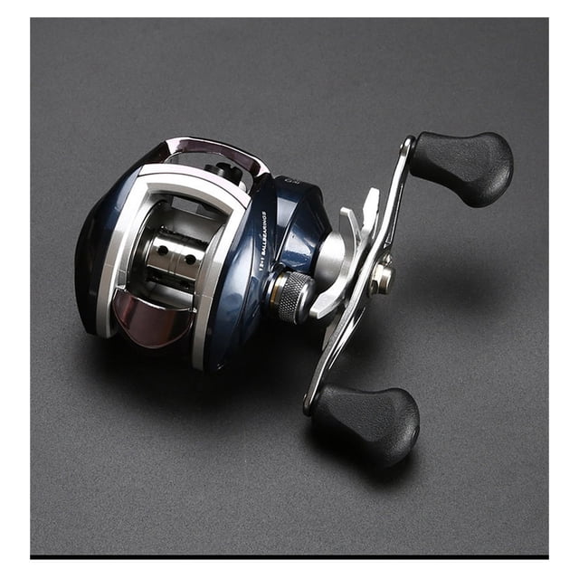 Moulinet de Pêche Moulinet Baitcasting 8,1:1 Rapport Haute Vitesse Main Gauche et Main Droite Moulinet de Lancer Traîne, Cadre Squelettique en Aluminium Rigide