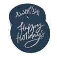 thumbnail image 1 of Inkdotpot 50 Pack Real Silver Foil Paper Tags Happy Holiday Favor Hang Tags, 1 of 1