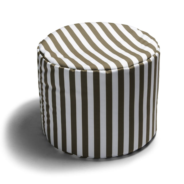 Jaxx Spring Outdoor Ottoman, Taupe Stripes
