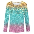 thumbnail image 1 of Girls Tshirts Spring Summer Long Sleeve Gradient Sequin Printed Round Neck Flash Shirt Girls Tops Light Pink 2-3Years, 1 of 4
