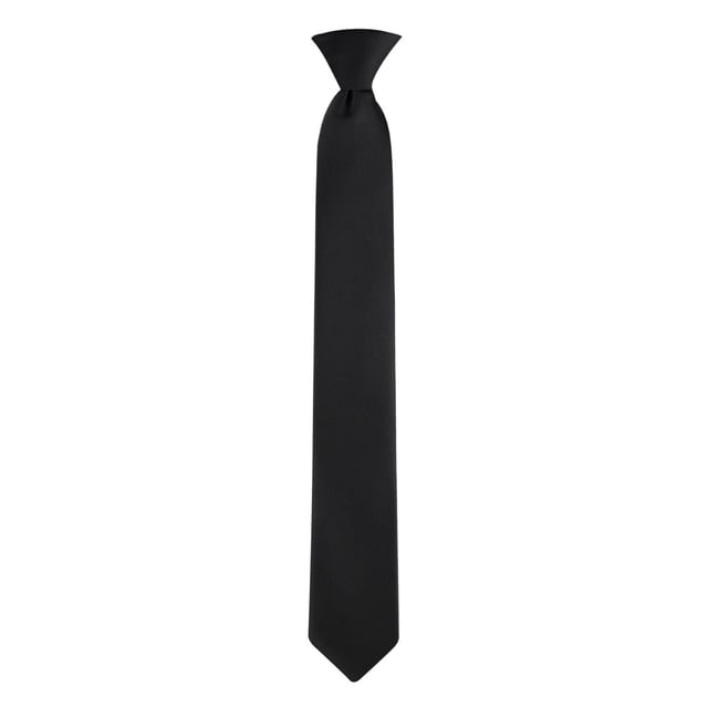 Tailored Flex by Haggar Men's Knot Tie black solid necktie, centered front-facing view showing full 58-inch length and 3-inch width silhouette in one size with visible tied knot and smooth solid black colour on neutral background; often used to accessorize business suits and formalwear.