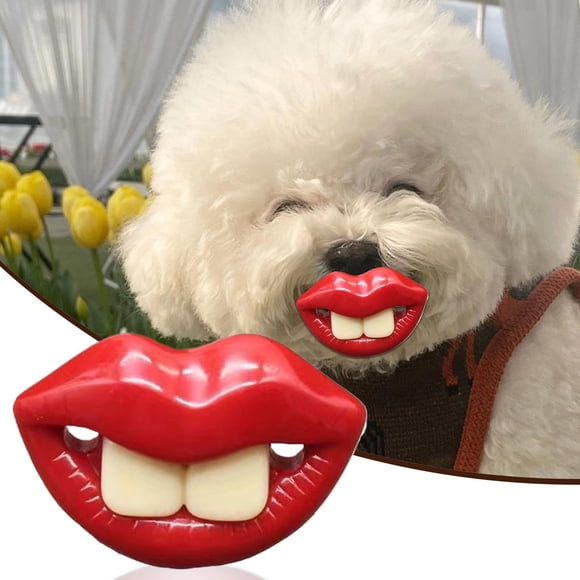 Jouet pour Animaux de Compagnie Suce Jouet en Silicone pour Dentition – Design Lèvres Rouges TPR Silicone pour Jeu Intérieur Extérieur Entraînement Apaisant Anneau de Dentition pour Animaux