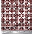 thumbnail image 1 of Soimoi Red Heavy Satin Fabric Triangle Art Geometric Printed Fabric 1 Yard 54 Inch Wide, 1 of 3