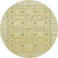 thumbnail image 1 of Ahgly Company Tapis Rond Abstrait Marron Or pour Intérieur, 3 Pieds Rond, 1 of 6