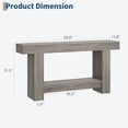 thumbnail image 2 of Table Console de 63 Pouces pour Entrée, Table d'Accent d'Entrée pour Salon, Longue Table Console avec Rangement, Table de Couloir Style Ferme avec Étagère de Rangement à 2 Niveaux, Table Rectangulaire pour Sofa, 2 of 7