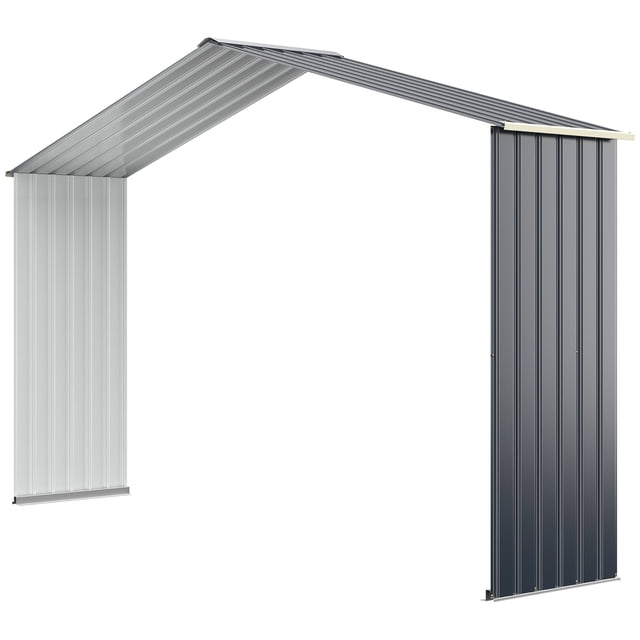 Costway Trousse d'Extension pour Remise de Rangement Extérieure pour Largeur de Remise de 11,2 Pi Gris