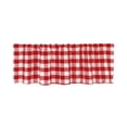 thumbnail image 2 of Blackout Curtains, Ink White Red Lattice Window Valance Cottage Layout Curtain Decoration Curtain Rod Pocket Valance for Kitchen/Living Room 15 X 55 In, 2 of 6