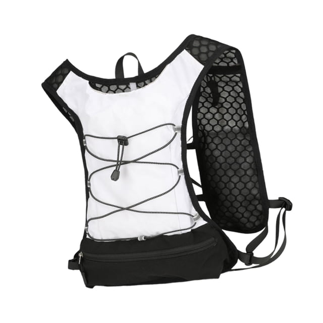 Almencla Gilet de Course pour Hommes Réfléchissant Équipement Sac de Sport de Plein Air pour Randonnée Sentier Jogging Blanc