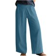 thumbnail image 1 of Pantalon en Coton et en Lin pour Femmes Large et Large avec Poches, 1 of 7