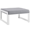 thumbnail image 1 of Modway Fortuna Ottomane de Patio Moderne en Aluminium, Fini Blanc/gris, 1 of 3