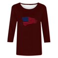 thumbnail image 4 of Xihbxyly Blouses pour Femmes Manches 3/4 Mode Féminine Col Rond Imprimé Hauts Amples Blouse, 4 of 4