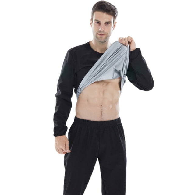 Men's Sauna Shirt - Compression Long Sleeve Workout Top - Sweat Enhancing Shapewear M-XXXXL