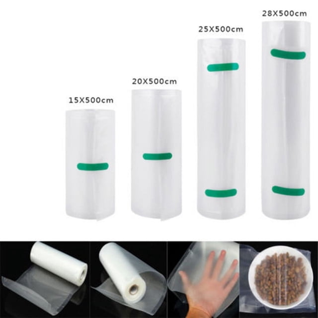 MYG Food Vacuum Sealer Rolls Embossed Storage Bags for Food Saver Machine, PA+PE Material, Clear, Microwave Safe, Refrigeration Compatible, Boiling Resistant, 15*500cm