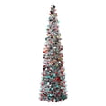thumbnail image 1 of Colorful Round Pagoda Shape Retractable Folding Pops Up Christmas Tree 150Cm Plastic Metal Material Sparkling Sequins Holiday Decoration, 1 of 9