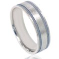 thumbnail image 1 of Double Incrustation Bande de Mariage Brossée Or Blanc 14K, 1 of 1