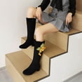 thumbnail image 4 of LSLJS Cute Sunflower Flower High Thick Heel Mid Heel and Winter Women's, 4 of 9